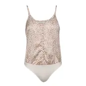 Button Bodysuit T-shirts & Tops Bodies Multi/mönstrad Abercrombie & Fitch