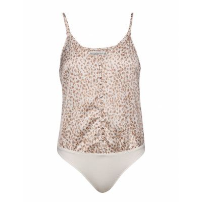 Button Bodysuit T-shirts & Tops Bodies Multi/mönstrad Abercrombie & Fitch