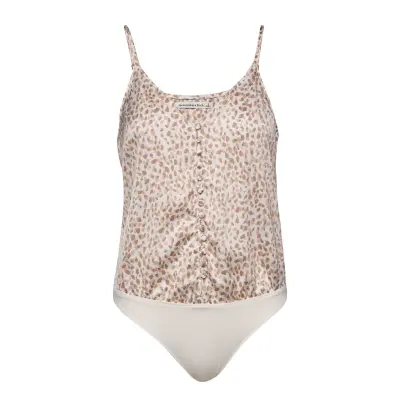 Button Bodysuit T-shirts & Tops Bodies Multi/mönstrad Abercrombie & Fitch