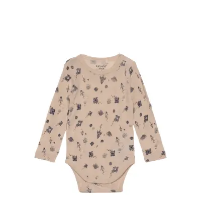 CeLaVi Body Ls - Aop - Beige - 70