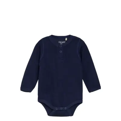 CeLaVi Body Ls, Solid W. Print Marinblå