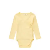 Copenhagen Colors Pointelle Heart Crossover Body Ls - Yellow - 56