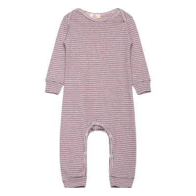 Copenhagen Colors Striped Long Sleeved Romper W. Lapneck Multi/patterned