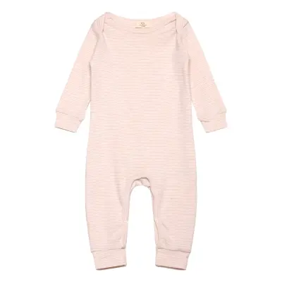 Copenhagen Colors Striped Long Sleeved Romper W. Lapneck Rosa