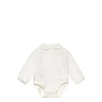 Mango Cotton Bodysuit Blouse Vit