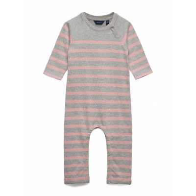 D1. Breton Overall Långärmad Bodysuit Grå GANT