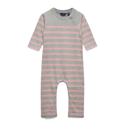 D1. Breton Overall Långärmad Bodysuit Grå GANT