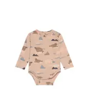 En Fant Body Ls Aop - Beige - 74
