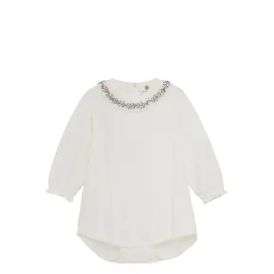En Fant Body Ls Collar Vit