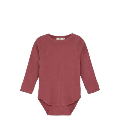 En Fant Body Ls Pointelle Rosa