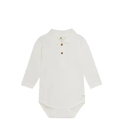 En Fant Body Ls Polo Vit