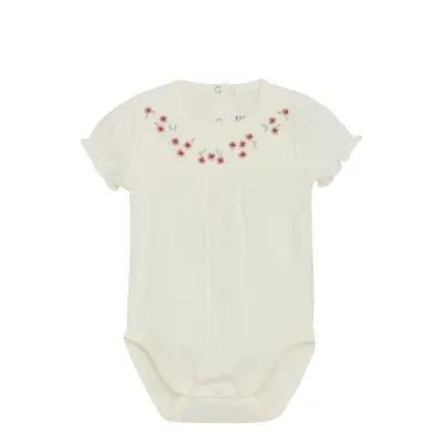 En Fant Body Ss Embroidery - White - 68