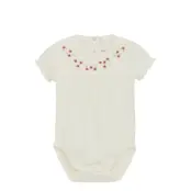 En Fant Body Ss Embroidery - White - 74