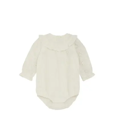 En Fant Romper Ls Woven Kräm