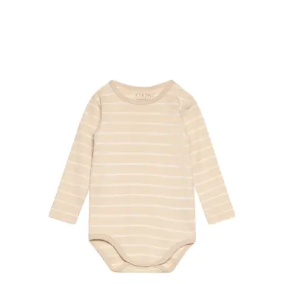 Fixoni Body Ls W. Yd Stripe - Beige - 74