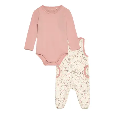 Fixoni Body Ls W.velour Romper - Pink - 44