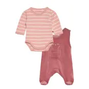 Fixoni Body Ls W.velour Romper - Pink - 62