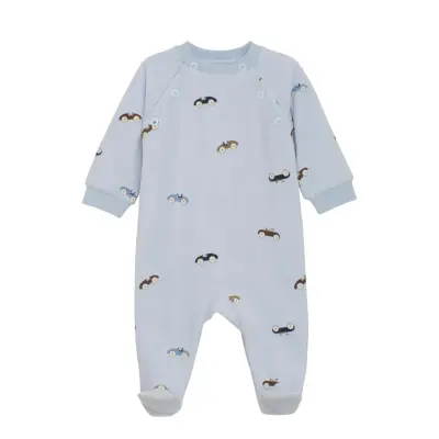 Fixoni Romper Ls Velour Blå