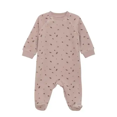 Fixoni Romper Ls Velour Rosa