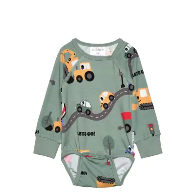 Geggamoja Bamboo Body L.s Navy Dala Horse Grön