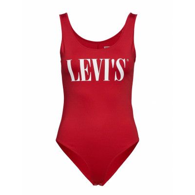 Graphic Bodysuit Logo Bodysuit T-shirts & Tops Bodies Röd LEVI´S Women