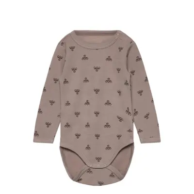 Hmlbambo Body Ls Långärmad Bodysuit Brown Hummel