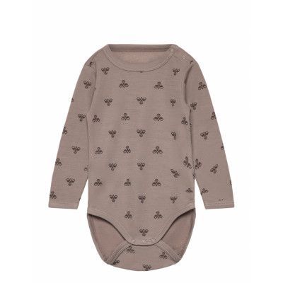 Hmlbambo Body Ls Långärmad Bodysuit Brun Hummel