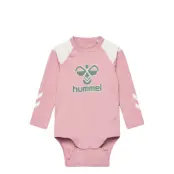 Hmldevon Body L/S Långärmad Bodysuit Rosa Hummel