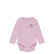 Hmlmino Body L/S Långärmad Bodysuit Rosa Hummel