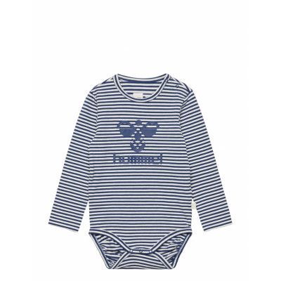 Hmlmulle Body L/S *Villkorat Erbjudande Långärmad Bodysuit Blå Hummel