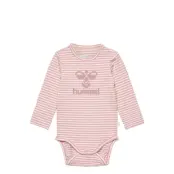 Hmlmulle Body L/S *Villkorat Erbjudande Långärmad Bodysuit Rosa Hummel