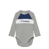 Hmlmurphy Body L/S *Villkorat Erbjudande Långärmad Bodysuit Grå Hummel