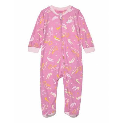 Interlock Footed Coverall Långärmad Bodysuit Multi/mönstrad Nike