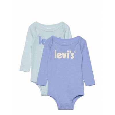 Levi's Levi's® Poster Logo Long Sleeve Bodysuit 2-Pack Blå