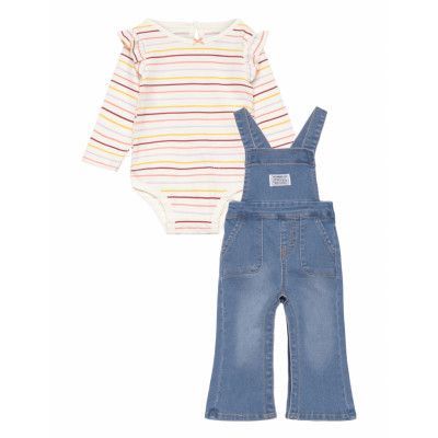 Levi's Levi's® Ruffle Bodysuit And Overalls Set Multi/patterned