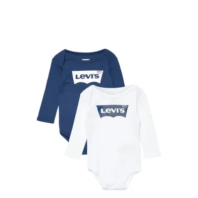 Lhn L/S Batwing Bodysuit 2Pk Bodies Long-sleeved Blå Levi's
