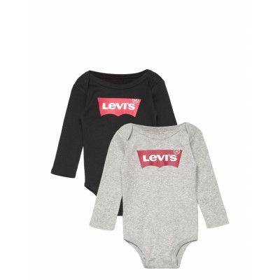 Lhn L/S Batwing Bodysuit 2Pk Bodies Long-sleeved Grå Levi's
