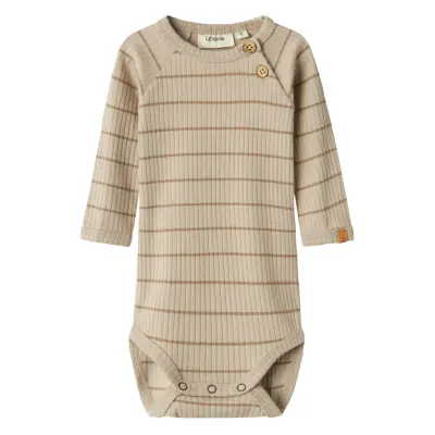 Lil'Atelier Nbmkail Ls Slim Body Lil Noos - Beige - 86