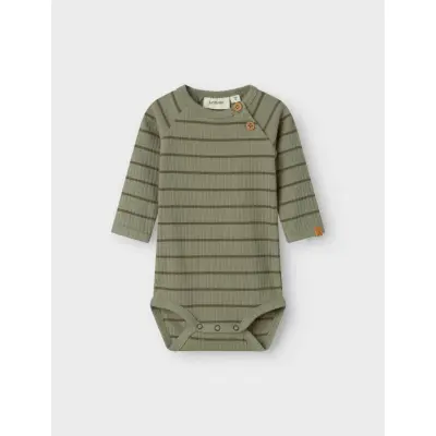 Lil'Atelier Nbmkail Ls Slim Body Lil Noos - Khaki green - 68