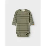 Lil'Atelier Nbmkail Ls Slim Body Lil Noos - Khaki green - 80