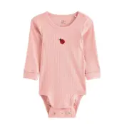 Lindex Ribbed Bodysuit - Pink - 86