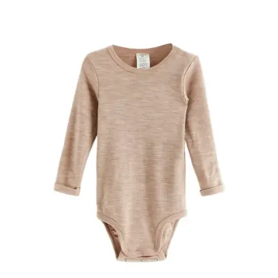 Lindex Long Sleeve Merino Wool Bodysuit - Pink - 62