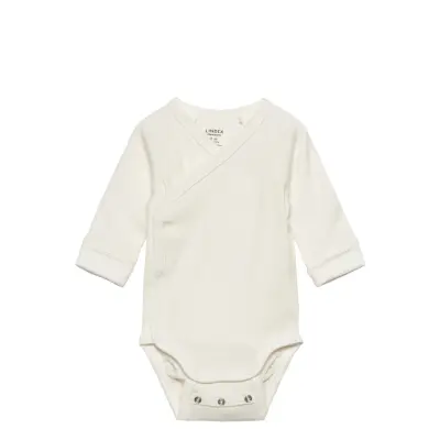 Lindex Ribbed Wrap Bodysuit - White - 44