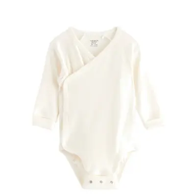 Lindex Ribbed Wrap Bodysuit - White - 68