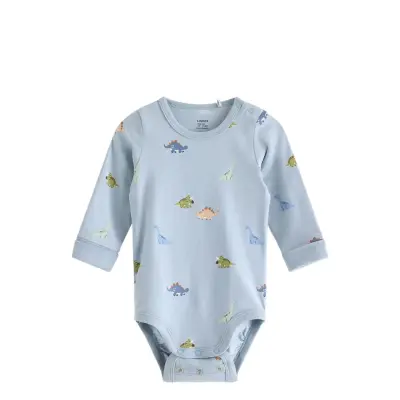Lindex Long-Sleeved Bodysuit - Blue - 80