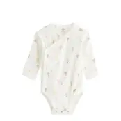 Lindex Long-Sleeved Wrap Bodysuit - Cream - 50