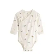 Lindex Set - Wrap Bodysuit And Joggers - Cream - 68