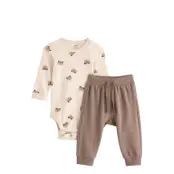 Lindex Set Body Trousers Bf Raccoon Kräm