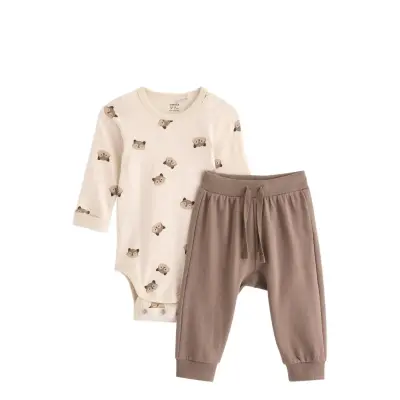 Lindex Set Body Trousers Bf Raccoon Kräm