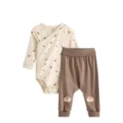 Lindex Set - Bodysuit And Joggers - Cream - 50
